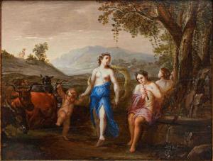 Werkstatt von Victor Honoré Janssens (Brüssel, 1658 – Brüssel, 1736), Landschaft mit mythologischen Figuren